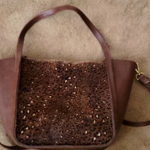 Madewell tote calfhair and leather